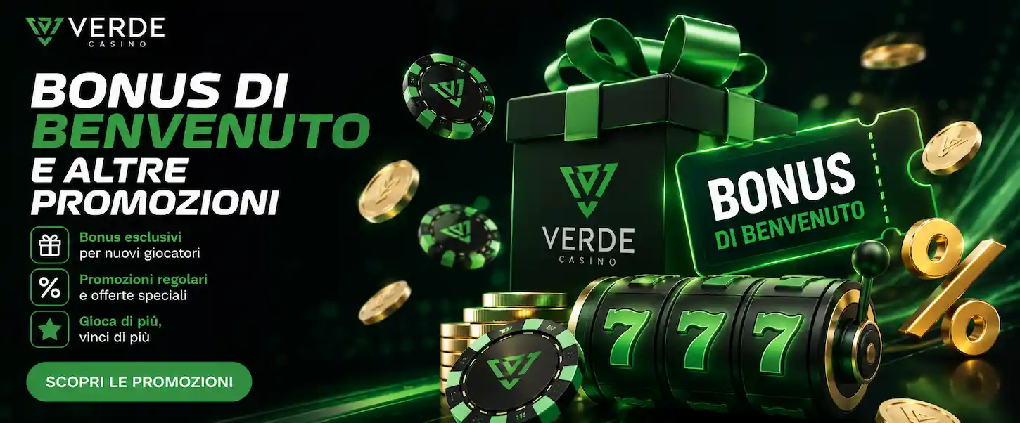 Verde Casino presenta il bonus di benvenuto e altre promozioni per i nuovi giocatori.
